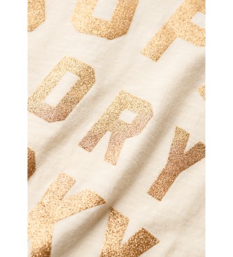 Superdry Beige glitter t-shirt