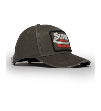 Superdry Graficzna czapka Trucker, czarna, noszona w kolorze czarnym