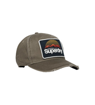 Superdry Czapka z grafiką w kolorze zielonym