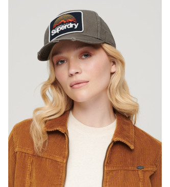 Superdry Czapka z grafiką w kolorze zielonym