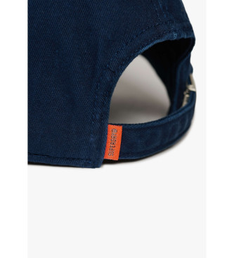 Superdry Cappellino da camionista blu navy con logo universitario