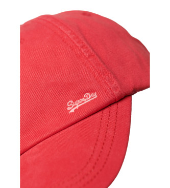 Superdry Cappellino rosso con logo vintage ricamato