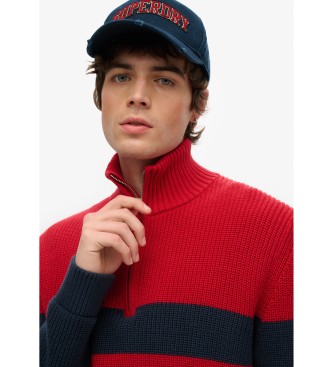 Superdry Cappellino da camionista blu navy con logo universitario