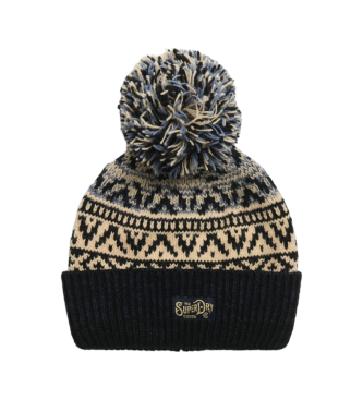 Superdry Bonnet tricot imprim marine