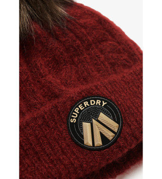 Superdry Cappello lavorato a maglia intrecciato bordeaux di lusso