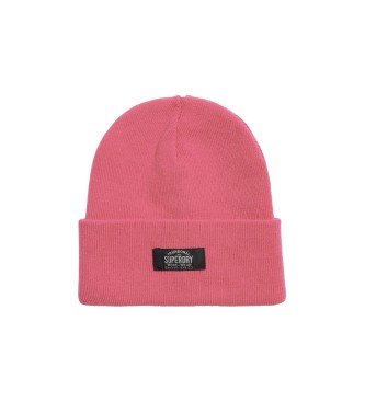 Superdry Classic pink knitted hat