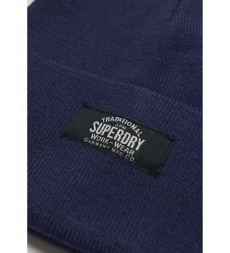 Superdry Berretto classico in maglia blu scuro