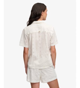 Superdry Chemise Heritage Broderie blanc cassé