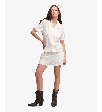 Superdry Chemise Heritage Broderie blanc cassé