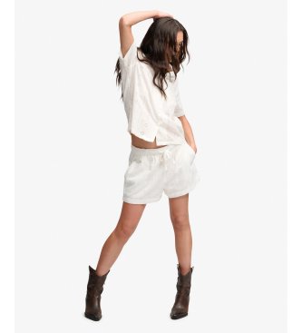 Superdry Chemise Heritage Broderie blanc cassé