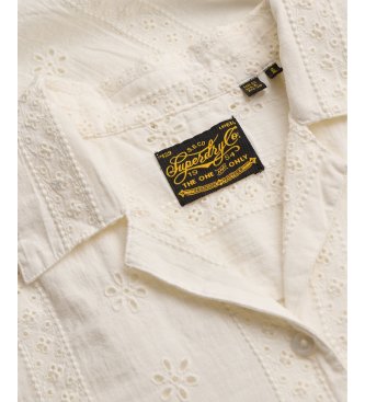 Superdry Chemise Heritage Broderie blanc cassé