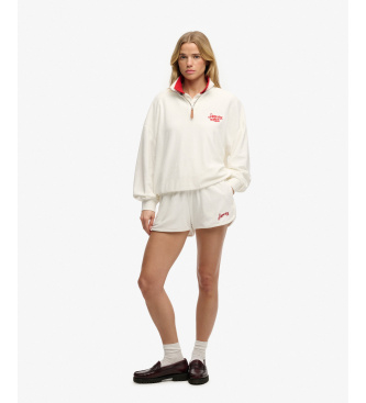 Superdry Felpa Heritage Terry con mezza zip, beige