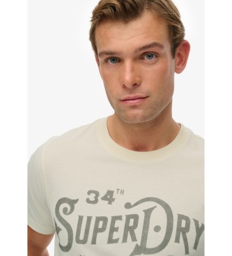 Superdry T-shirt Heritage Brand Relaxed off-white