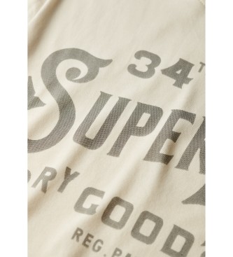 Superdry T-shirt Heritage Brand Relaxed off-white