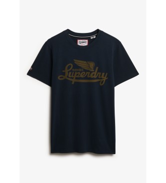 Superdry Heritage Brand Sproščena majica mornarske barve