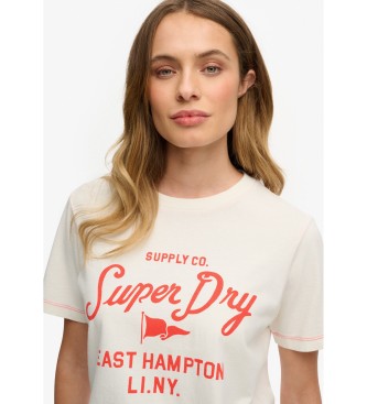 Superdry Camiseta Heritage Hamptons blanco crema
