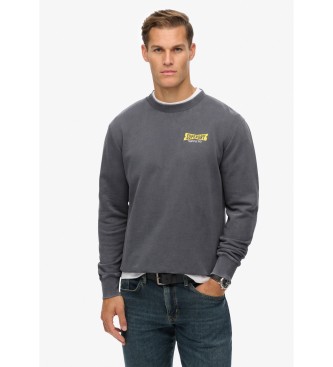 Superdry Heritage Tab Loose Crew Sweatshirt blue grey