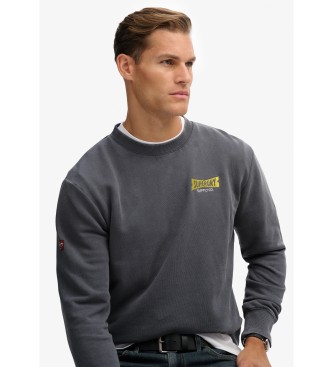 Superdry Heritage Tab Loose Crew Sweatshirt blue grey