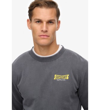Superdry Heritage Tab Loose Crew Sweatshirt blue grey