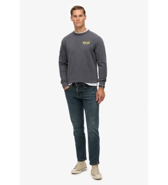 Superdry Heritage Tab Loose Crew Sweatshirt blue grey