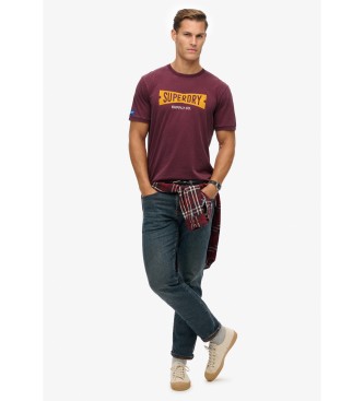 Superdry Heritage Tab Los T-shirt Rood