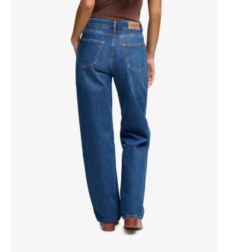 Superdry High Rise Wide Leg Blue Jeans