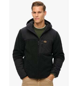 Superdry Fleece sweatshirt met capuchon Expedition Hybrid zwart