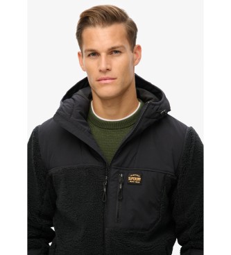 Superdry Fleece sweatshirt met capuchon Expedition Hybrid zwart