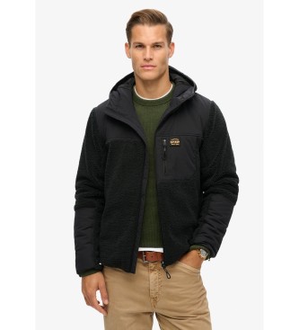 Superdry Fleece sweatshirt met capuchon Expedition Hybrid zwart