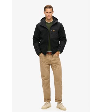 Superdry Fleece sweatshirt met capuchon Expedition Hybrid zwart