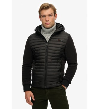 Superdry Hood Storm Fleece Hybrid Jacke schwarz