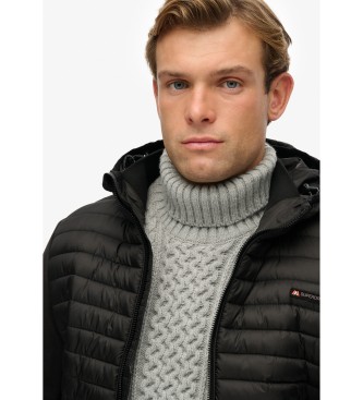 Superdry Hood Storm Fleece Hybrid Jacke schwarz