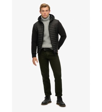 Superdry Hood Storm Fleece Hybrid Jacke schwarz