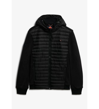Superdry Hood Storm Fleece Hybrid Jacke schwarz
