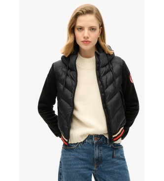 Superdry Storm Fuji Hybrid Bomber Jacket s kapuco  črna