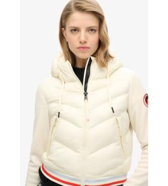 Superdry Storm Fuji Hybrid Hooded Bomber Jacket  blanc