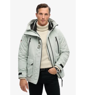 Superdry Casaco corta-vento com capuz e bordado Ultimate SD cinzento