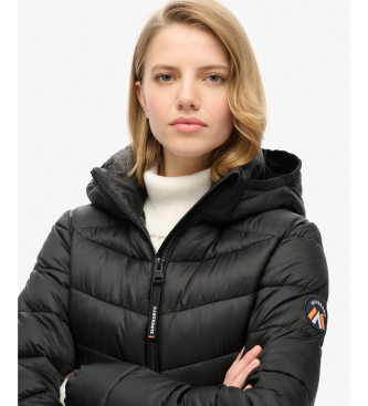 Superdry Pikowana kurtka Fuji z kapturem, czarna