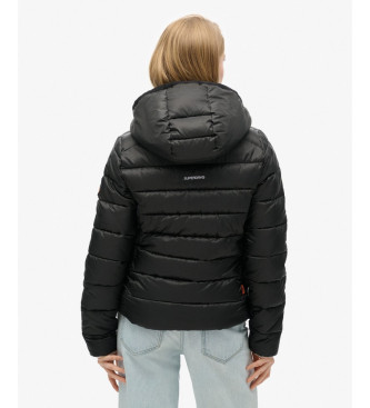 Superdry Pikowana kurtka Fuji z kapturem, czarna