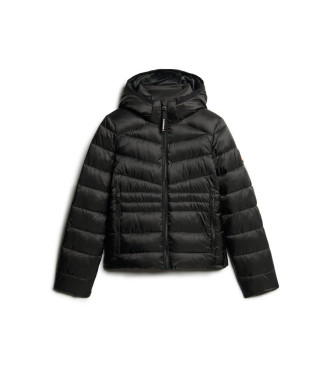 Superdry Pikowana kurtka Fuji z kapturem, czarna