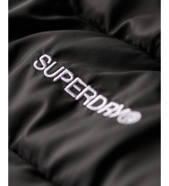 Superdry Pikowana kurtka Fuji z kapturem, czarna