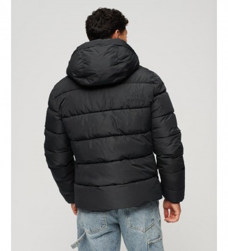 Superdry Sports quilted hooded jacket Sports black