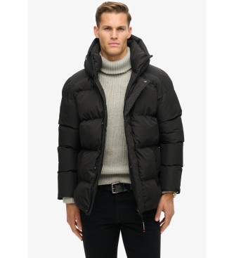 Superdry Veste de sport matelasse avec capuche et cinq dflecteurs noir