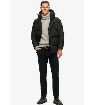 Superdry Veste de sport matelasse avec capuche et cinq dflecteurs noir