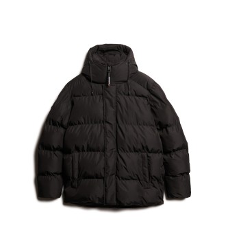 Superdry Veste de sport matelasse avec capuche et cinq dflecteurs noir