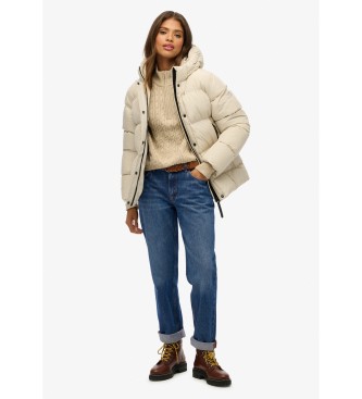 Superdry Casaco com capuz 5 Baffle Sports Puffer bege