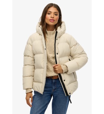 Superdry Casaco com capuz 5 Baffle Sports Puffer bege