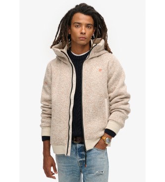 Superdry Veste bombardier en tricot gris 