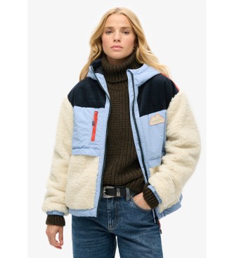 Superdry Borrego jas blauw, gebroken wit