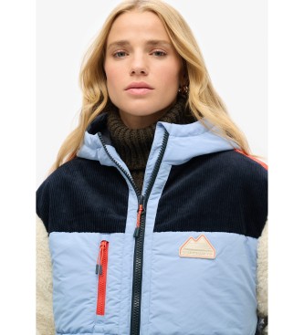 Superdry Borrego jas blauw, gebroken wit